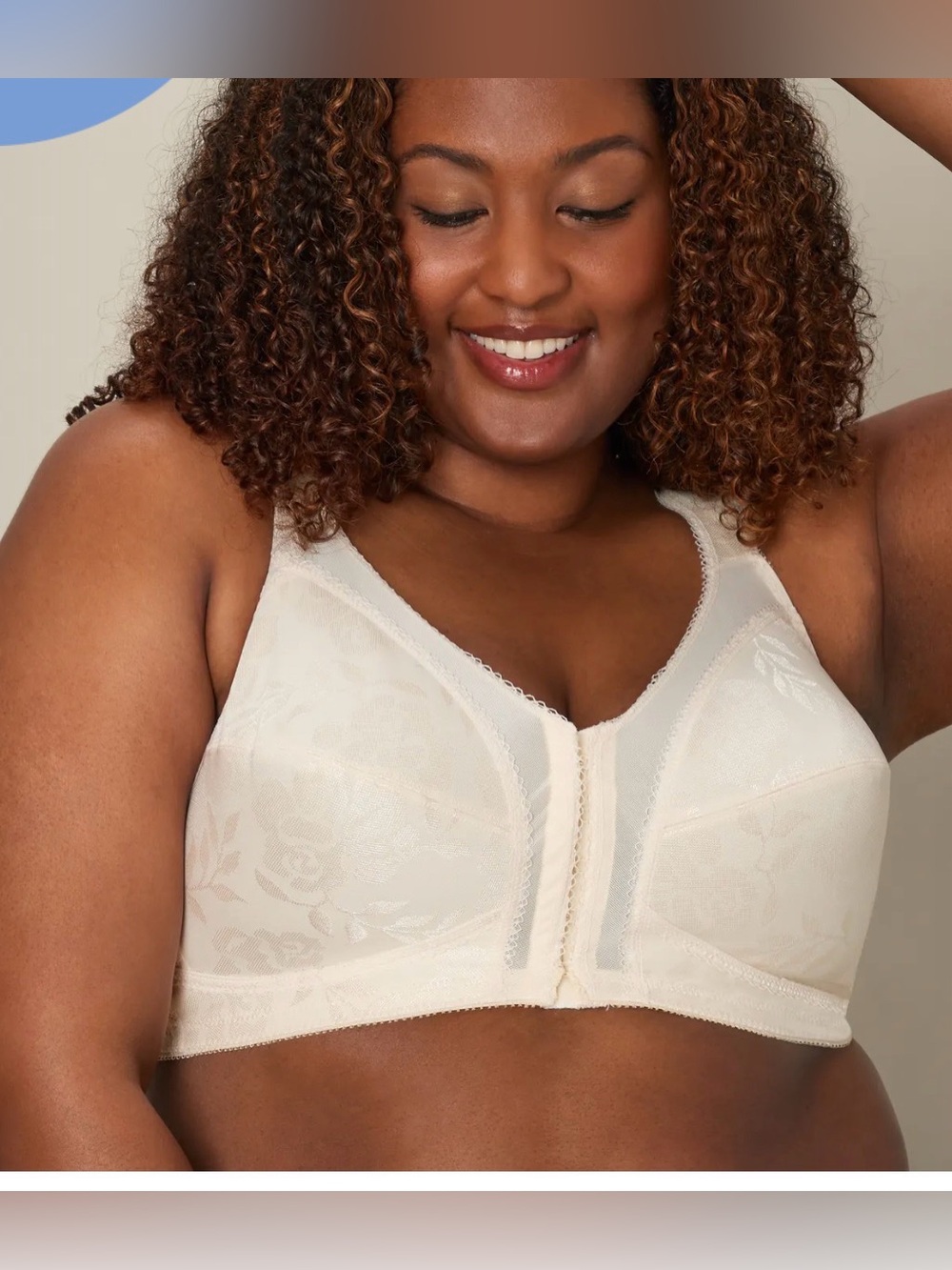Playtex 18 Hour Bra Size 38 C Front Closure Wirefree Flex Back ligh Beige 4695